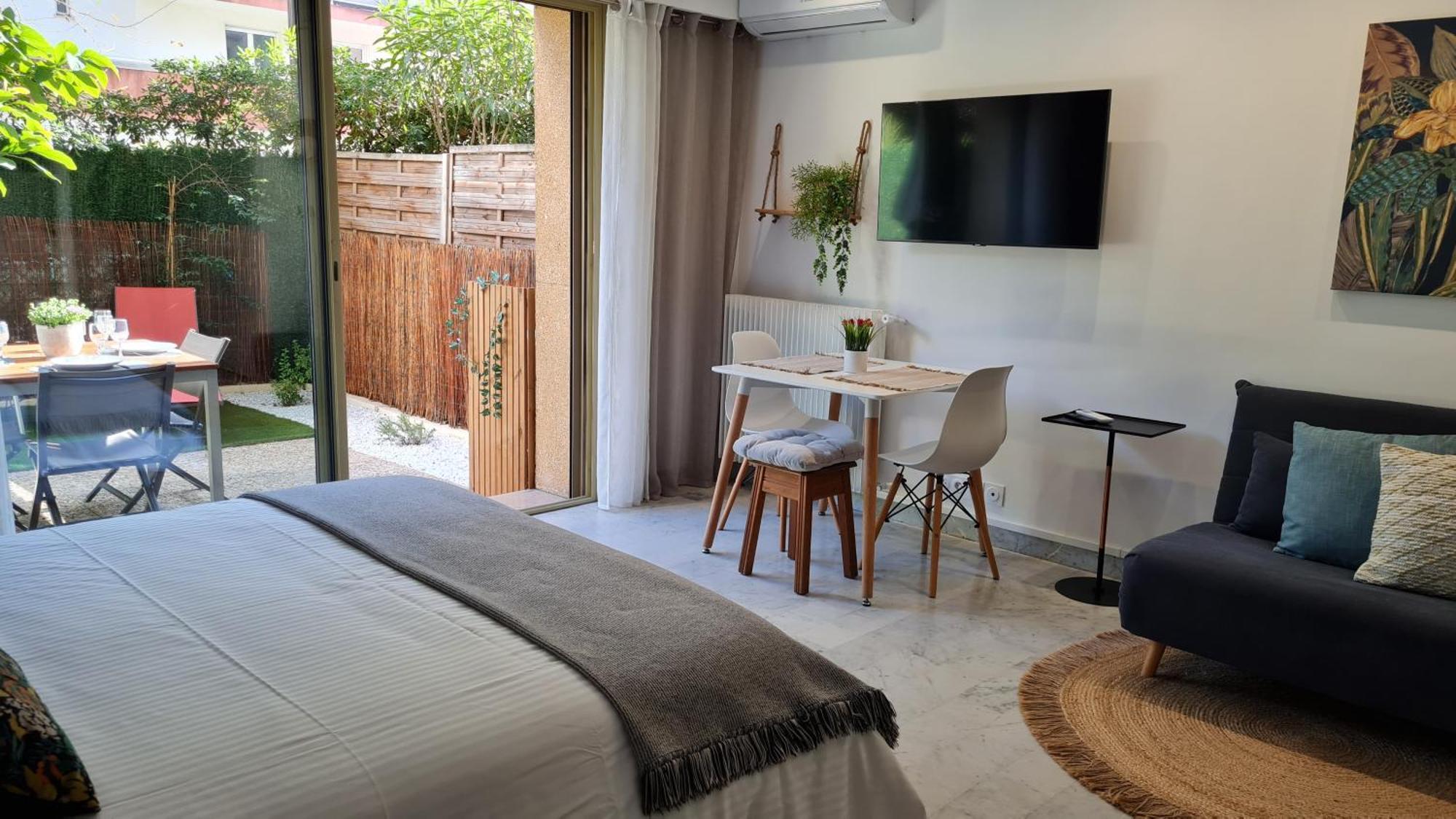 Studio Sun-Beach Avec Parking Et Jardin - 500M Des Plages De Juan Les Pins Αντίμπ Εξωτερικό φωτογραφία